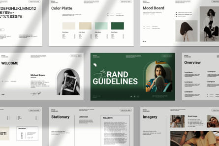 Brand Guidelines Presentation Template, Modello PowerPoint, 11906, Concetti del Lavoro — PoweredTemplate.com