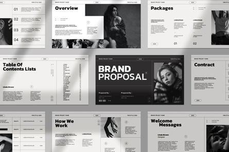 Brand Proposal Presentation Template, Templat PowerPoint, 11910, Konsep Bisnis — PoweredTemplate.com