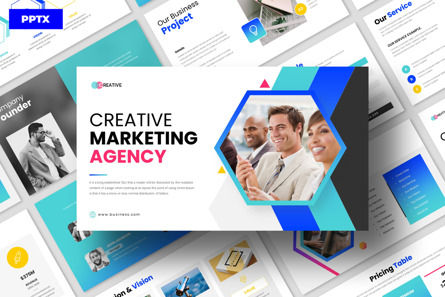 Creative Marketing Agency Presentation Template, Modelo do PowerPoint, 11911, Negócios — PoweredTemplate.com