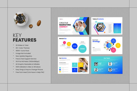 Creative Marketing Agency Google Slides Template, Diapositiva 2, 11914, Negocios — PoweredTemplate.com