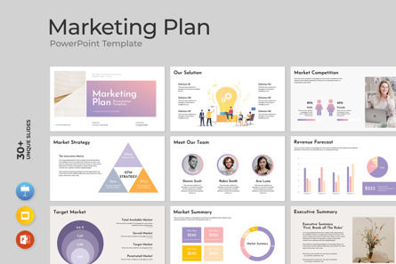 Marketing Plan Presentation Template, Templat PowerPoint, 11924, Bisnis — PoweredTemplate.com