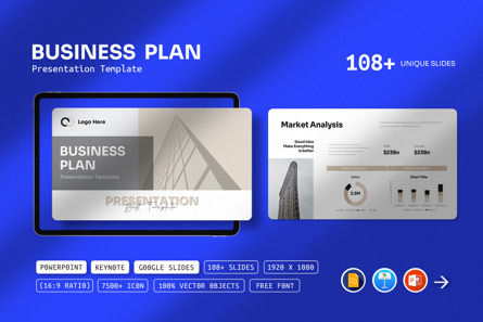Business Plan Presentation Template, Modele PowerPoint, 11928, Business — PoweredTemplate.com