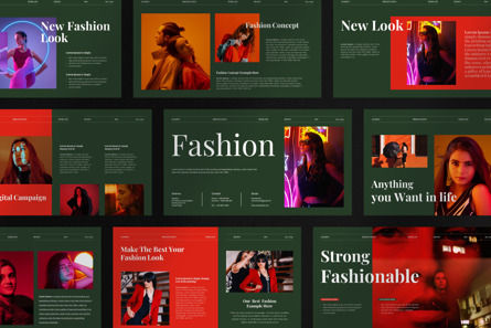 Fashion Look-Book Presentation Template, PowerPoint-sjabloon, 11933, Bedrijf — PoweredTemplate.com