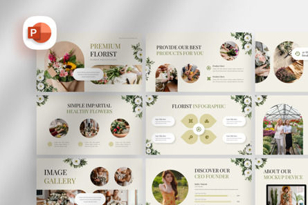 Premium Florist - PowerPoint Template, PowerPoint Template, 11939, Agriculture — PoweredTemplate.com