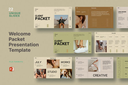 Client Welcome Packet Presentation, PowerPoint Template, 11940, Business Concepts — PoweredTemplate.com