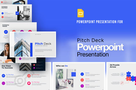 Pitch Deck Presentation Template, Templat PowerPoint, 11963, Bisnis — PoweredTemplate.com