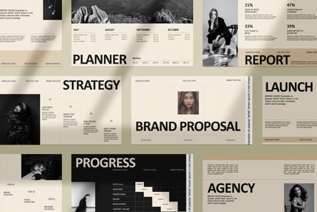 Brand Proposal Presentation Template, Modello PowerPoint, 11993, Lavoro — PoweredTemplate.com