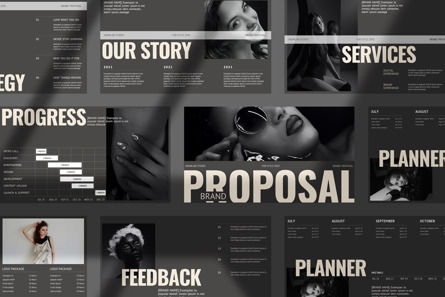 Brand Proposal Presentation Template, Modello PowerPoint, 12010, Lavoro — PoweredTemplate.com