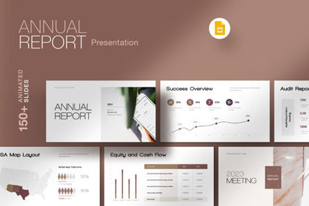 Annual Report Google Slide Template, Google 슬라이드 테마, 12020, 비즈니스 — PoweredTemplate.com