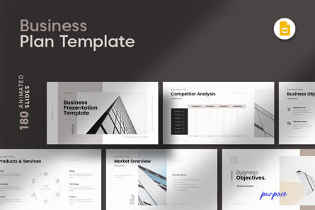 Business Plan Google Slide Template, Google 슬라이드 테마, 12024, 비즈니스 — PoweredTemplate.com