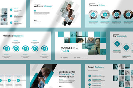 Marketing Plan Presentation Template, Templat PowerPoint, 12043, Bisnis — PoweredTemplate.com