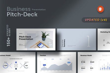 Business Pitch Deck PowerPoint Template, 파워 포인트 템플릿, 12056, 비즈니스 — PoweredTemplate.com