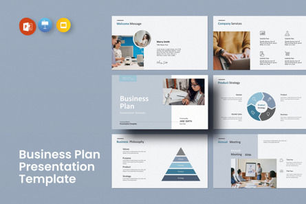 Business Plan Presentation Template, PowerPoint-sjabloon, 12064, Bedrijf — PoweredTemplate.com