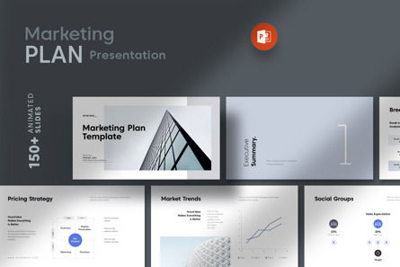 Marketing Plan PowerPoint Template, PowerPoint-sjabloon, 12067, Bedrijf — PoweredTemplate.com