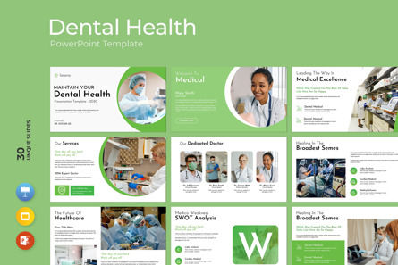 Maintain Your Dental Health Presentation Template, PowerPoint模板, 12071, 商业 — PoweredTemplate.com
