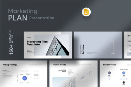 Marketing Plan Google Slide Template, Googleスライドのテーマ, 12074, ビジネス — PoweredTemplate.com