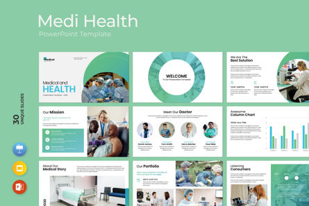 Medical and Health Presentation Template, Modelo do PowerPoint, 12075, Médico — PoweredTemplate.com