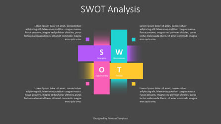 Animated SWOT Analysis 4 Intertwined Strips Presentation Slide, Slide 3, 12097, Animated — PoweredTemplate.com