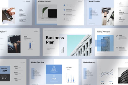 Business Plan Presentation Template, Modele PowerPoint, 12098, Business — PoweredTemplate.com