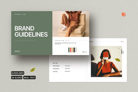 Brand Guidelines Template, PowerPoint Template, 12124, Business Concepts — PoweredTemplate.com