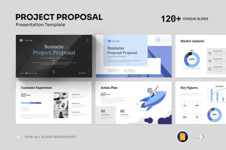 Business Project Proposal Google Slides Template, Google幻灯片主题, 12144, 商业 — PoweredTemplate.com