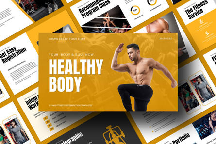 Healthy Body Presentation Template, Modele PowerPoint, 12146, Santé / Détente — PoweredTemplate.com