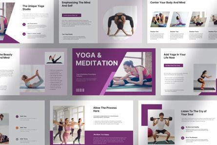Yoga Meditation Presentation Template, Modelo do PowerPoint, 12150, Negócios — PoweredTemplate.com