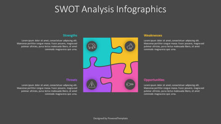 Premium Animated SWOT Analysis - 4-Piece Puzzle Square with Icons Presentation Slide, Diapositiva 3, 12165, Animado — PoweredTemplate.com