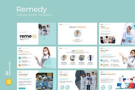 Remedy Medical Google Slides Template, Google Slides Thema, 12177, Business — PoweredTemplate.com