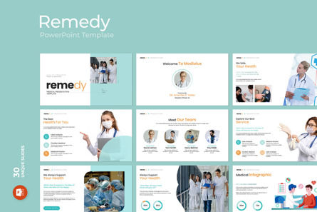 Remedy Medical PowerPoint Template, PowerPointテンプレート, 12182, ビジネス — PoweredTemplate.com
