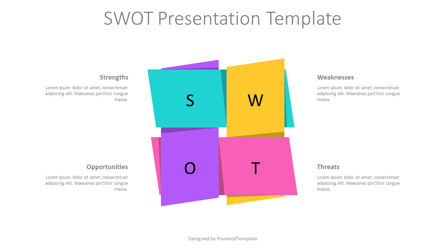 Free Animated SWOT Analysis - Flat Design Intertwined Parallelograms Infographics Slide, 幻灯片 2, 12187, 动画 — PoweredTemplate.com