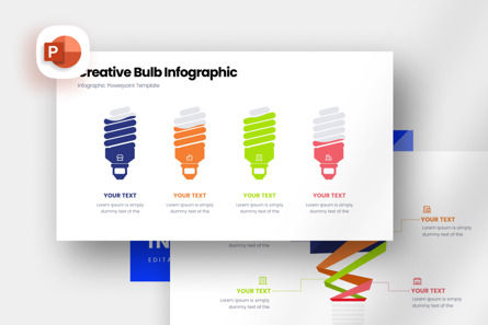 Creative Bulb Infographic - PowerPoint Template, Templat PowerPoint, 12203, Bisnis — PoweredTemplate.com