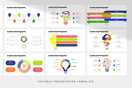 Creative Bulb Infographic - PowerPoint Template, スライド 4, 12203, ビジネス — PoweredTemplate.com