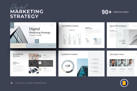 Digital Marketing Strategy Google Slides Template, Theme Google Slides, 12204, Business — PoweredTemplate.com