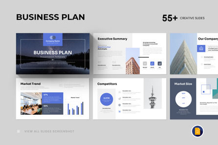 Business Plan Google Slides Template, Theme Google Slides, 12217, Business — PoweredTemplate.com