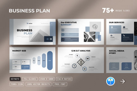 Business Plan Keynote Template, Template Keynote, 12224, Bisnis — PoweredTemplate.com