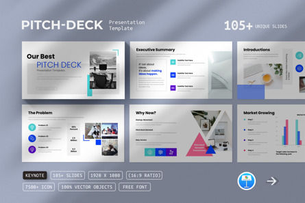 Pitch-Deck Keynote Presentation Template, 苹果主题演讲模板, 12225, 商业 — PoweredTemplate.com