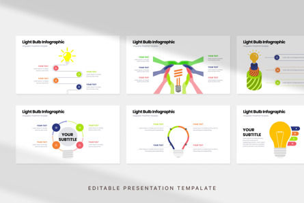 Light Bulb Infographic - PowerPoint Template, スライド 2, 12237, ビジネス — PoweredTemplate.com