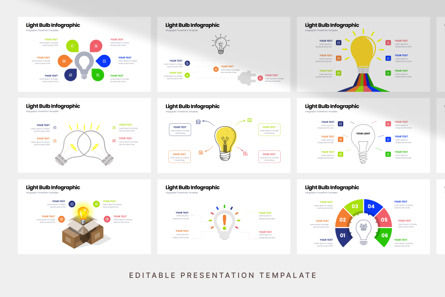 Light Bulb Infographic - PowerPoint Template, 幻灯片 3, 12237, 商业 — PoweredTemplate.com