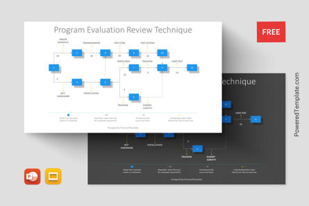 PERT Chart Template - Program Evaluation Review Technique, Gratis Tema Google Slides, 12246, Model Bisnis — PoweredTemplate.com