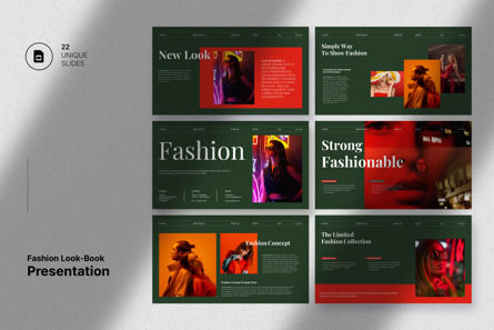 Fashion Look-Book Presentation Template, Tema di Presentazioni Google, 12250, Lavoro — PoweredTemplate.com