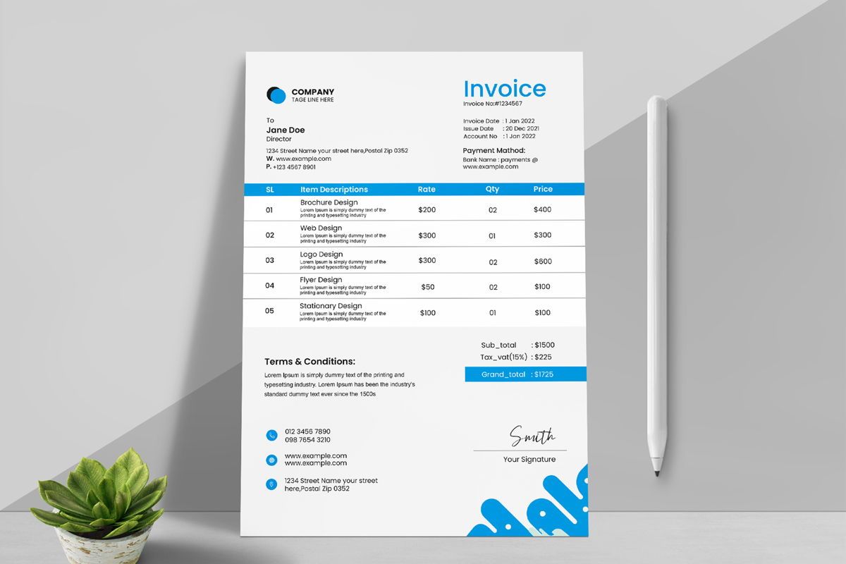 Invoice Design 2024 Alat tulis MightyDesign 116751