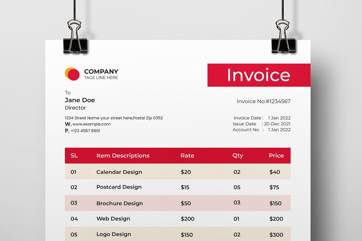 New Invoice Design Layout 2024 Stationery MightyDesign 116752   Sp Slide H 2 