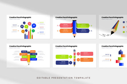 Creative Pencil Infographic - PowerPoint Template, Slide 2, 12264, Lavoro — PoweredTemplate.com