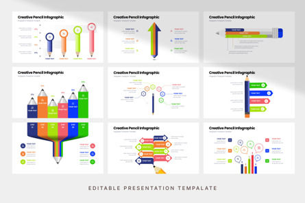 Creative Pencil Infographic - PowerPoint Template, Diapositiva 3, 12264, Negocios — PoweredTemplate.com