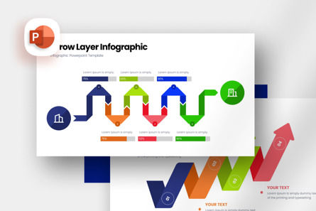 Arrow Layer Infographic - PowerPoint Template, 파워 포인트 템플릿, 12265, 비즈니스 — PoweredTemplate.com