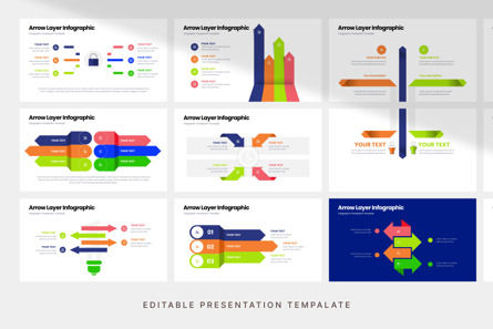 Arrow Layer Infographic - PowerPoint Template, Diapositiva 3, 12265, Negocios — PoweredTemplate.com