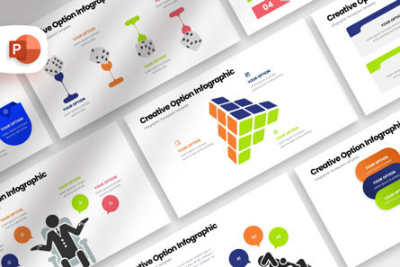 Creative Option Infographic - PowerPoint Template, Plantilla de PowerPoint, 12268, Negocios — PoweredTemplate.com