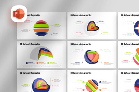 3D Sphere Infographic - PowerPoint Template, Templat PowerPoint, 12271, Bisnis — PoweredTemplate.com