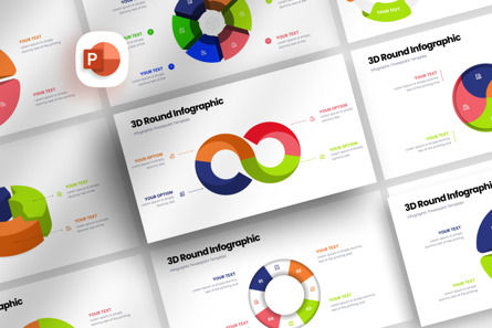 3D Round Infographic - PowerPoint Template, Modello PowerPoint, 12272, Lavoro — PoweredTemplate.com